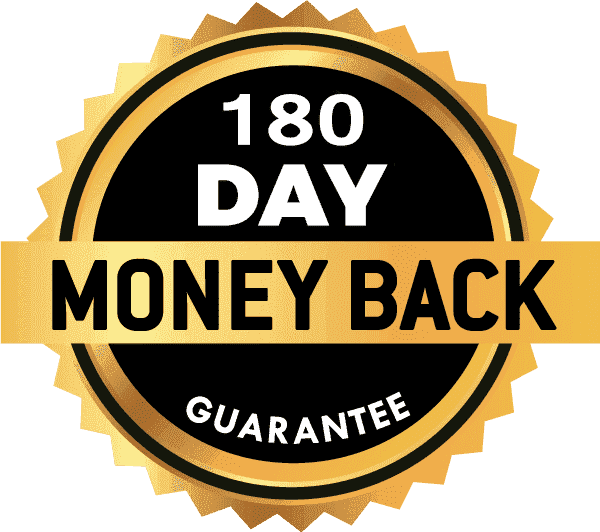 LeanBiome 180-day money-back guarantee badge